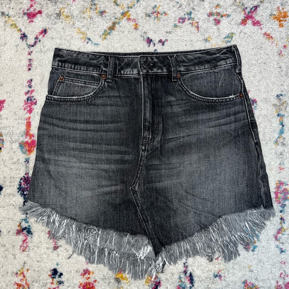 Free People Distressed Denim Skirt